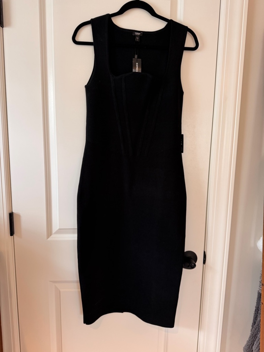 Express Black Midi Bodycon Contour Dress